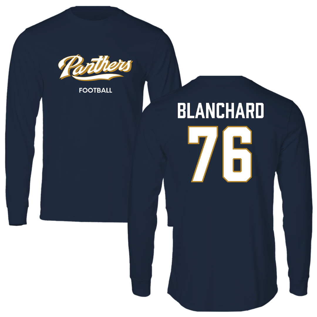 Florida International University Football Navy Performance Long Sleeve - #76 Bo Blanchard