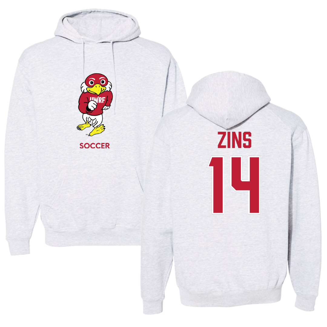 University of Wisconsin-River Falls Soccer (W) Light Gray Hoodie - #14 Macy Zins