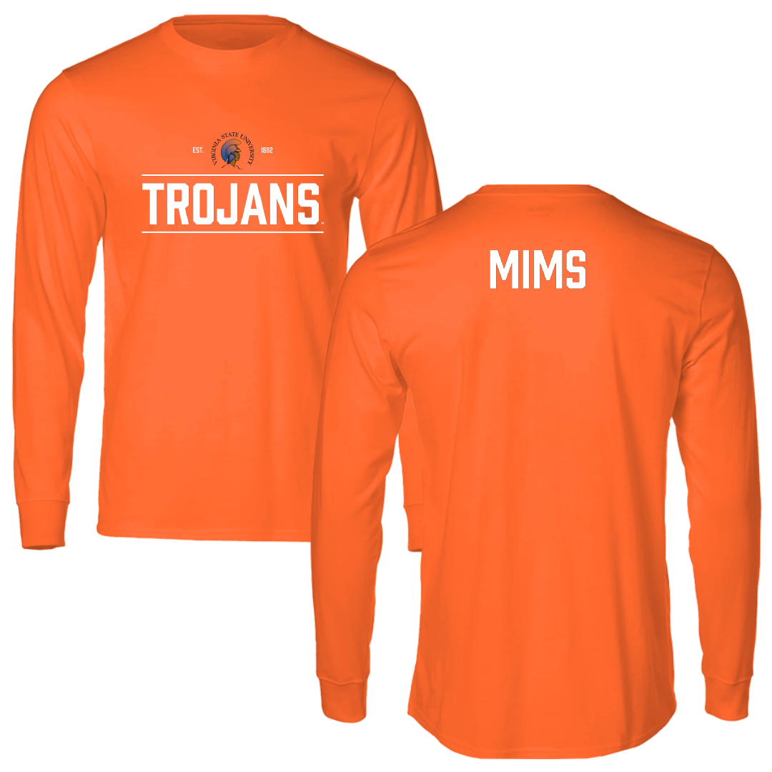 Virginia State University Basketball (M) Orange General Performance Long Sleeve - Amir Mims
