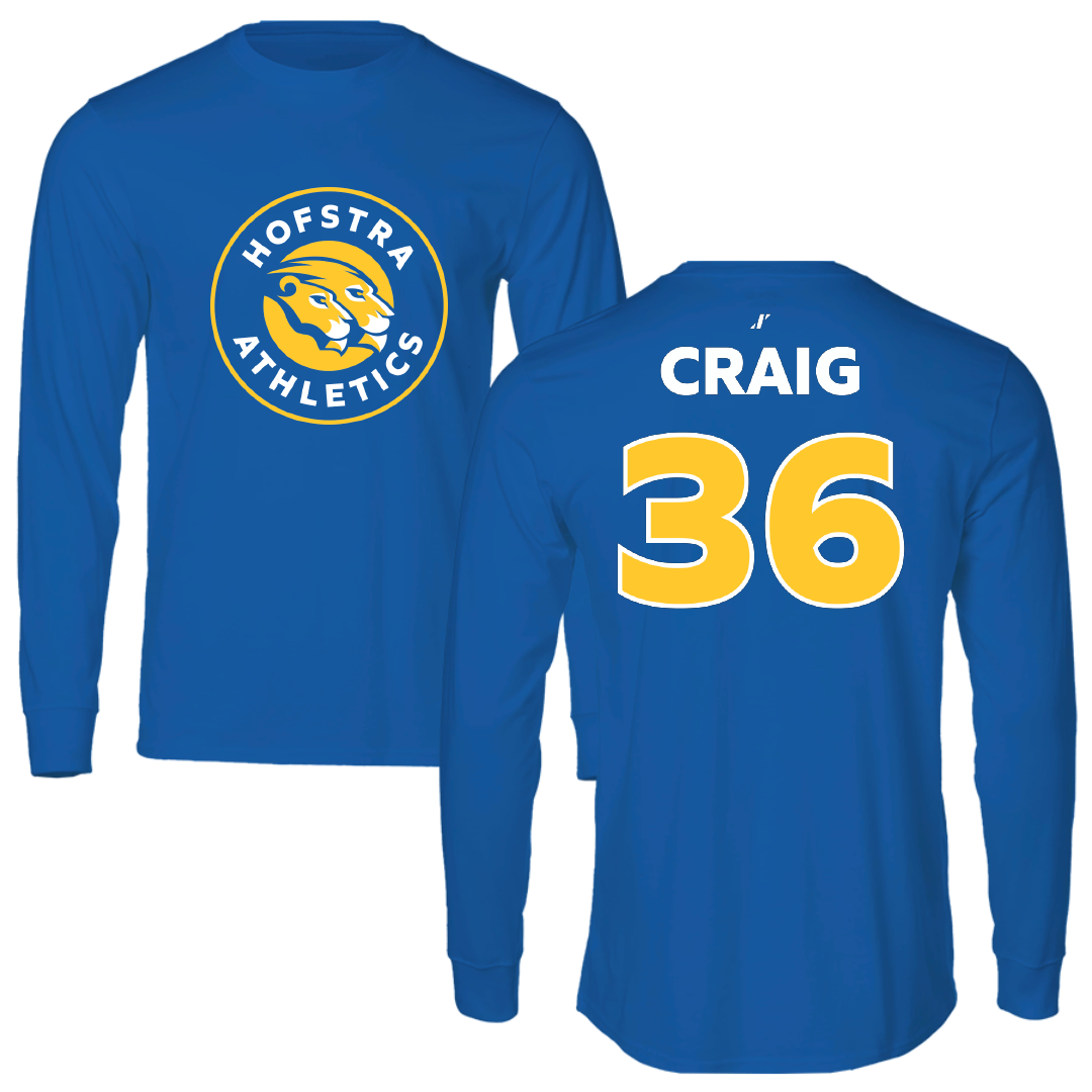Hofstra University Baseball Blue Long Sleeve - #36 Michael Craig