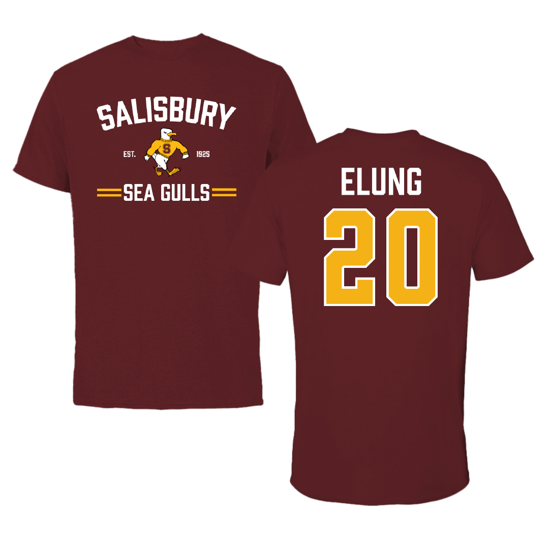 Salisbury University Basketball Maroon General Performance Tee - #20 Leon Elung