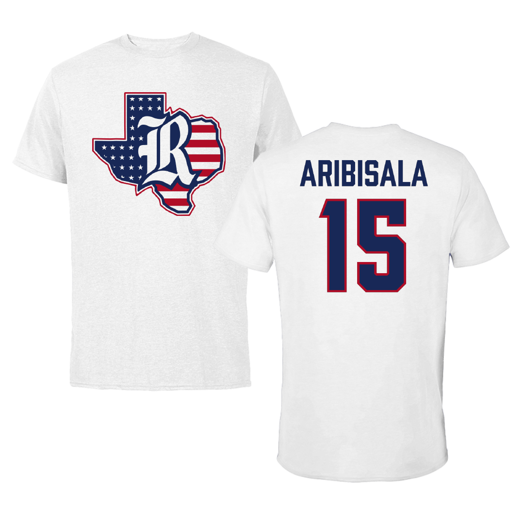 Rice University Football White Tee - #15 Matthew Aribisala