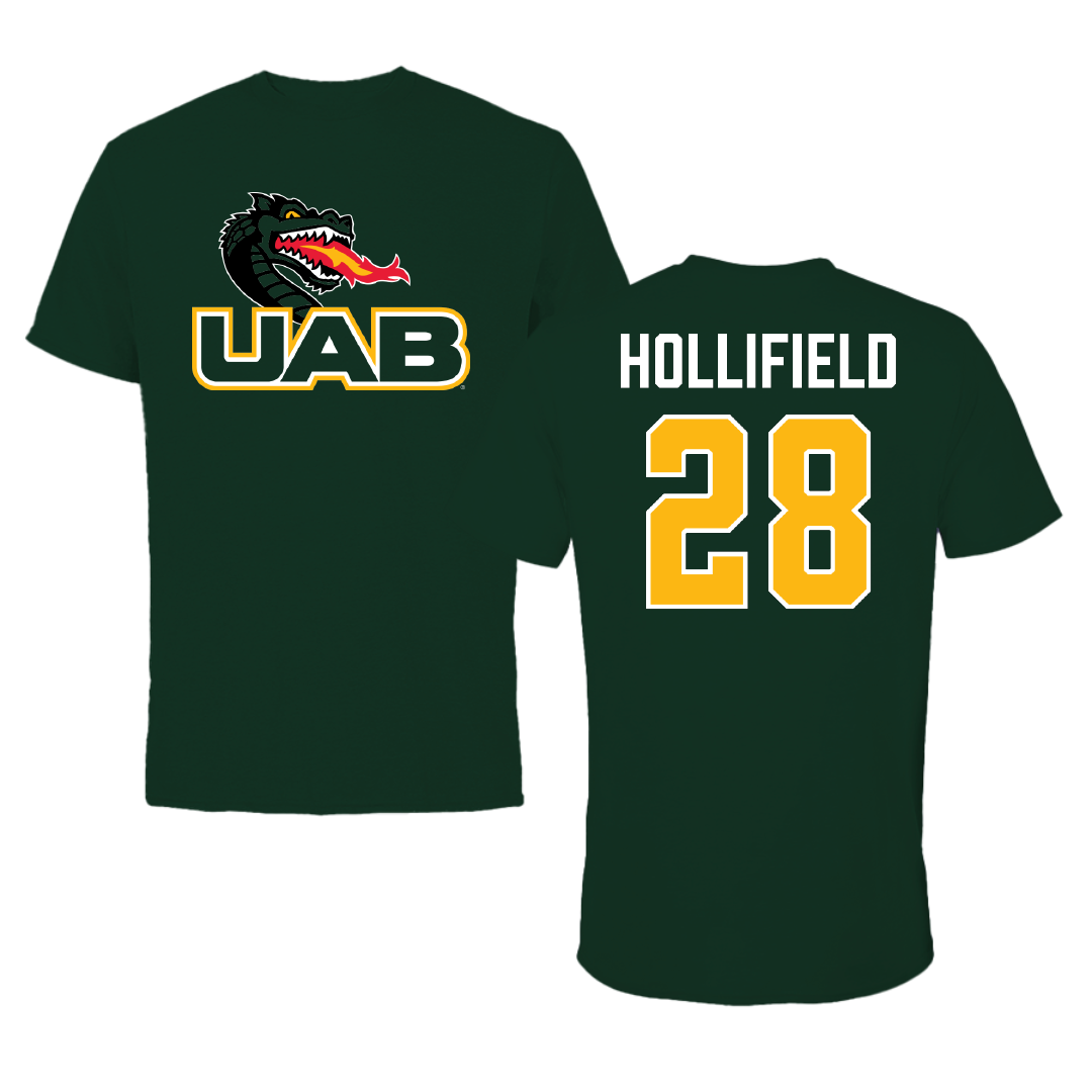 University of Alabama at Birmingham Baseball Forest Green Performance Tee - #28 Nicholas Hollifield