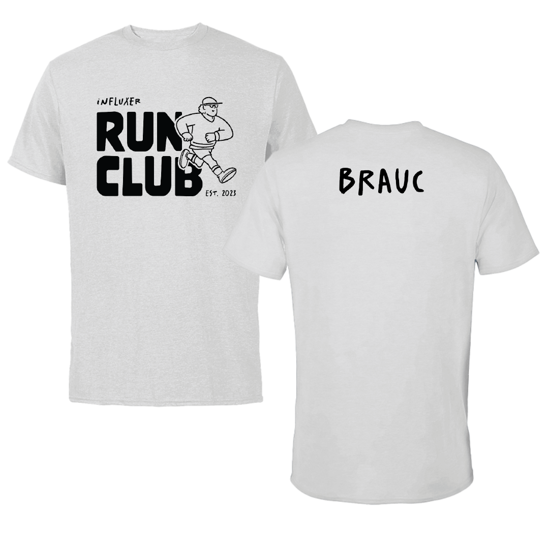 TF and XC Light Gray Influxer Run Club Performance Tee - Bella Brauc