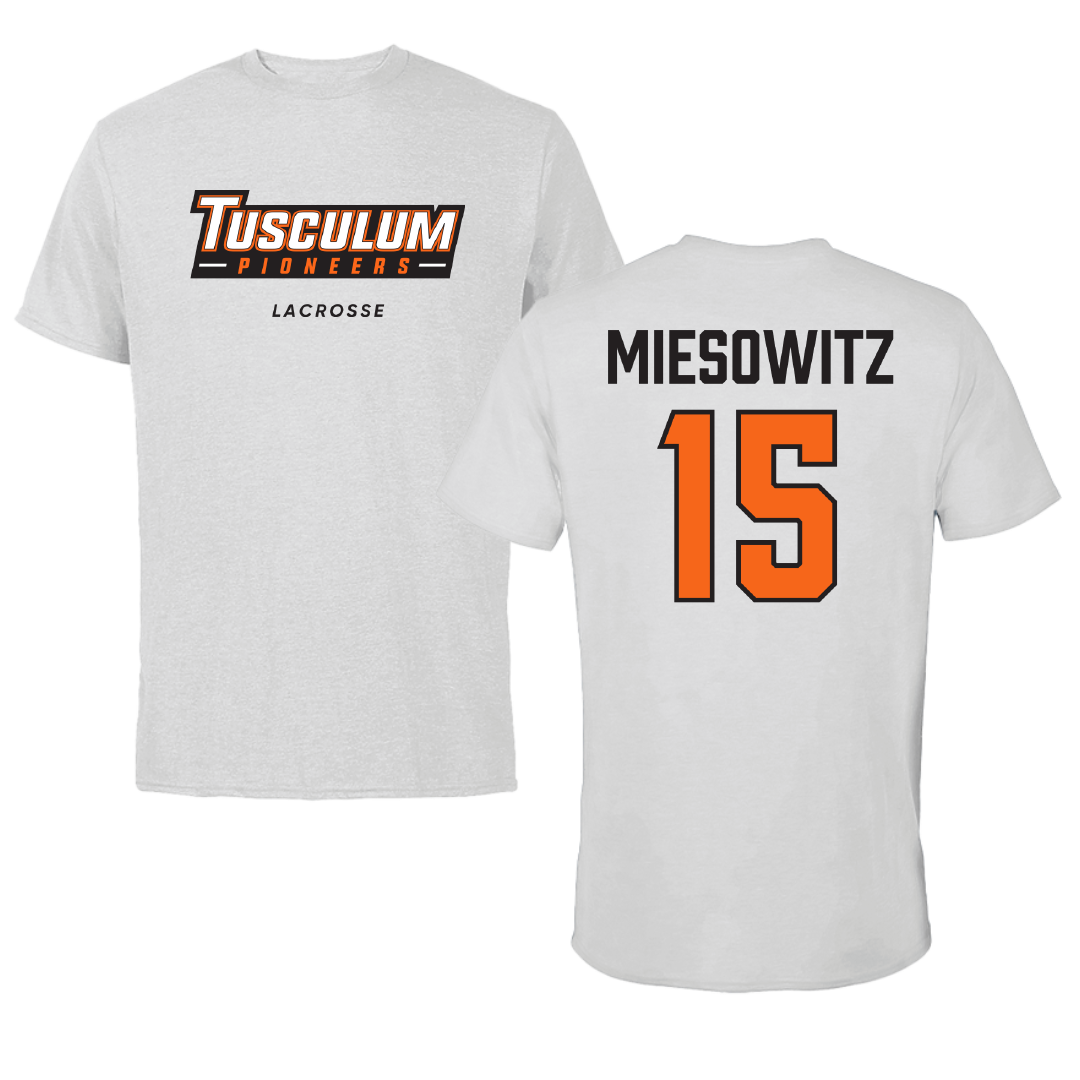 Tusculum University Lacrosse Light Gray Performance Tee - #15 Kennedy Miesowitz