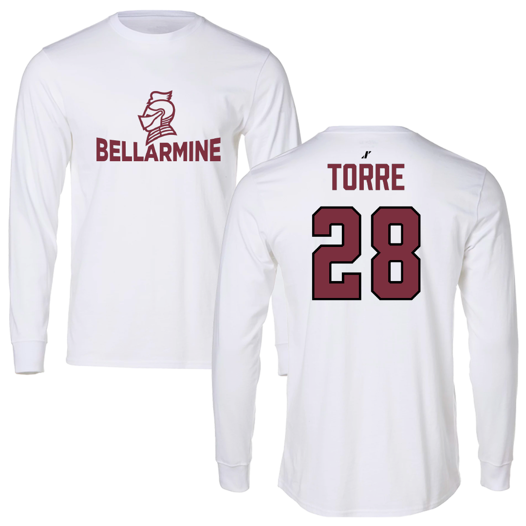 Bellarmine University Soccer (M) White Long Sleeve - #28 James Torre