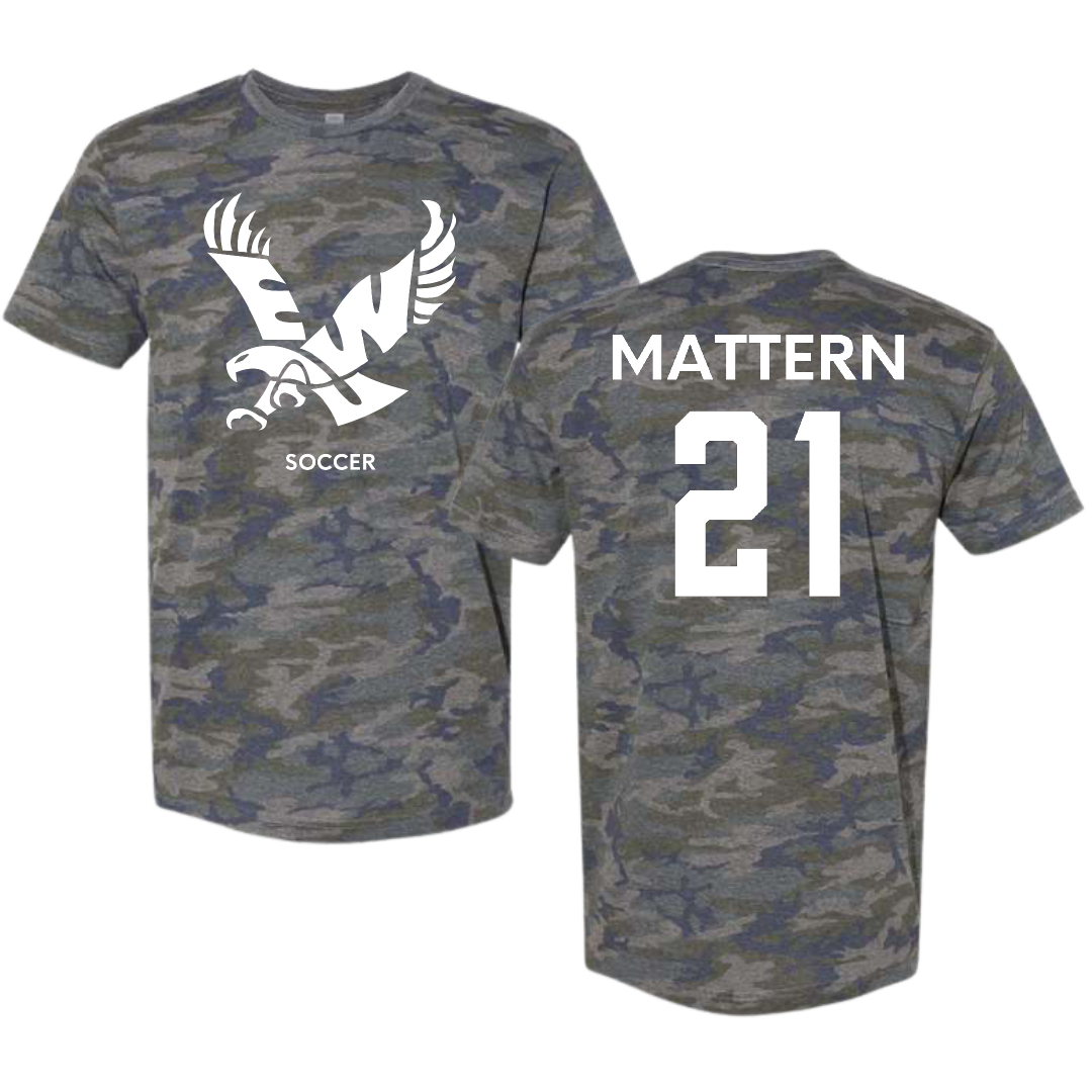 Eastern Washington University Soccer (W) Vintage Camo Tee - #21 Iris Mattern