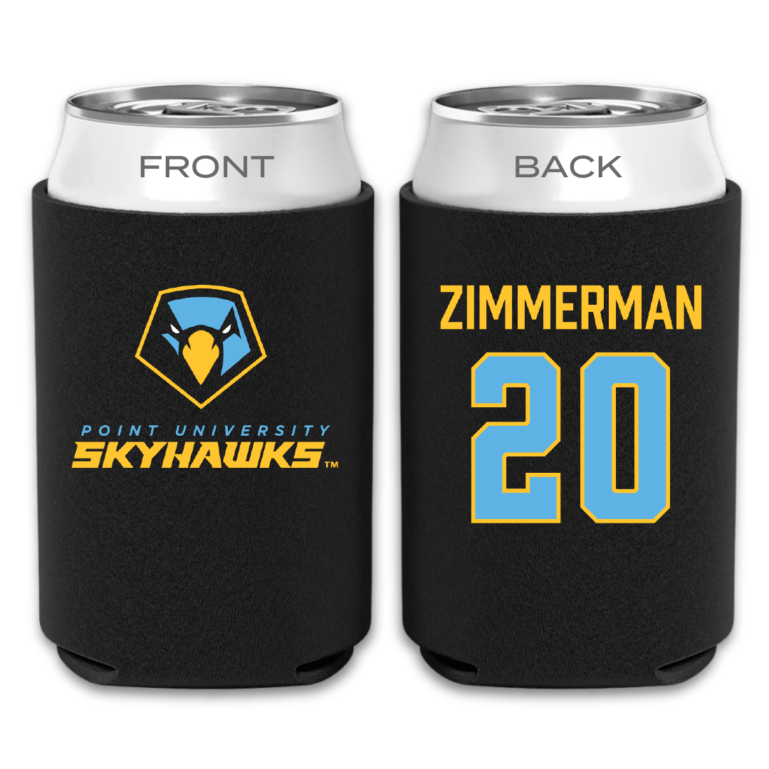 Point University Lacrosse (M) Black Can Cooler - #20 Cooper Zimmerman