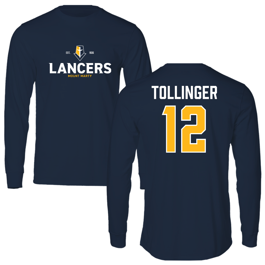 Mount Marty University Volleyball Navy General Performance Long Sleeve - #12 Kate Tollinger