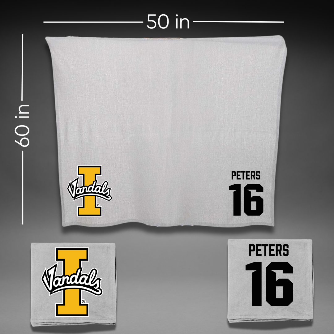 University of Idaho Soccer Gray Vandals Blanket - #16 Tori Peters