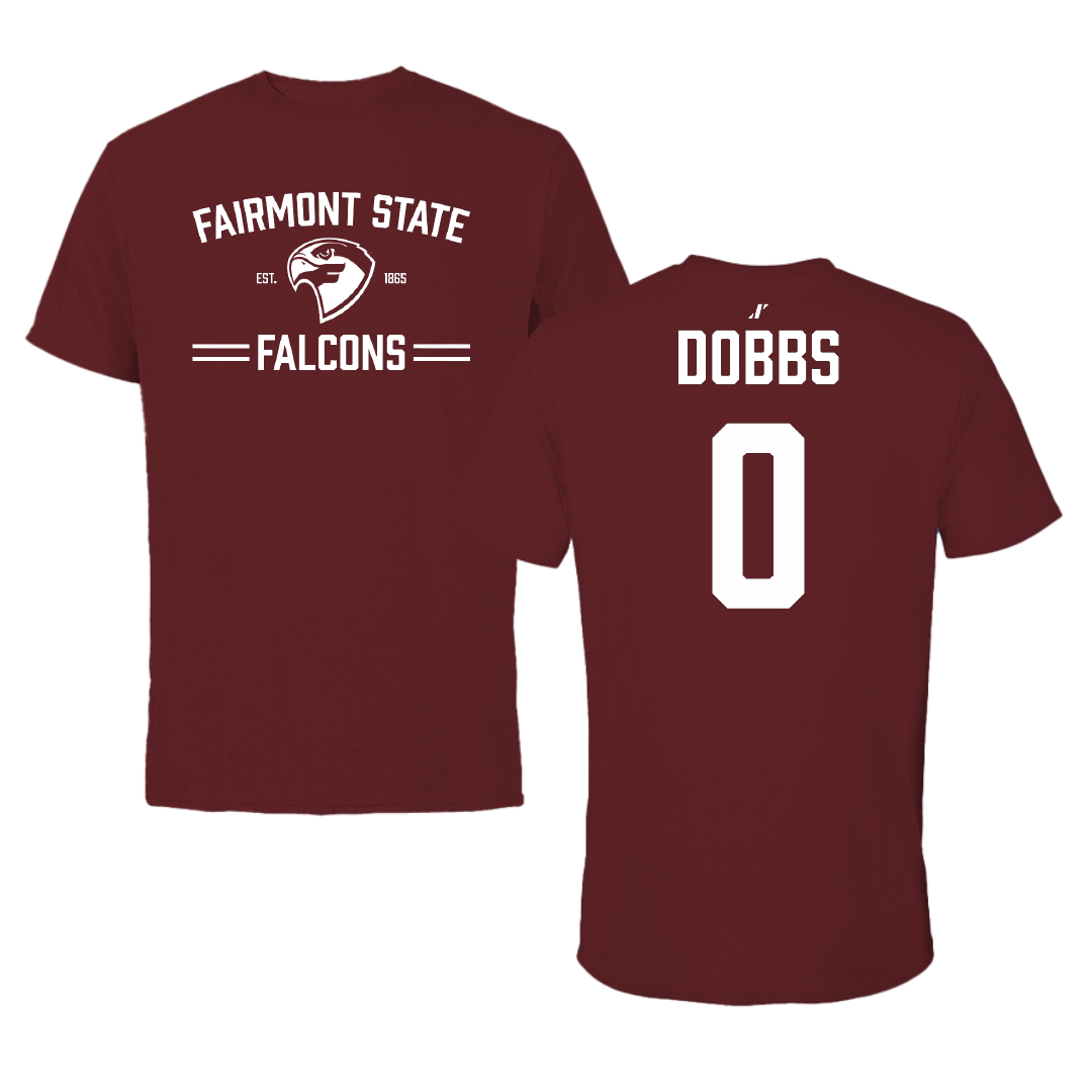 Fairmont State University Basketball (M) Maroon General Tee - #0 Zycheus Dobbs