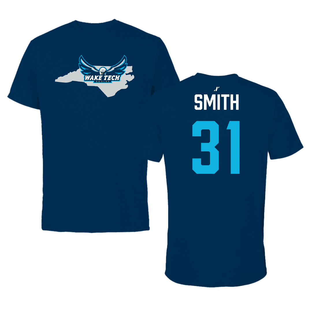 Wake Tech Community College Baseball Navy State Performance Tee - #31 Lucas Smith