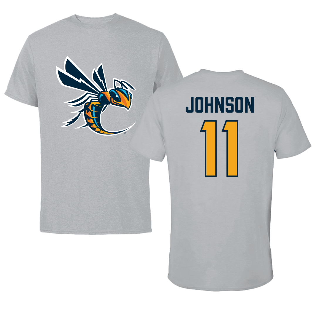 Cedarville University Basketball (M) Sport Gray Tee - #11 Sam Johnson