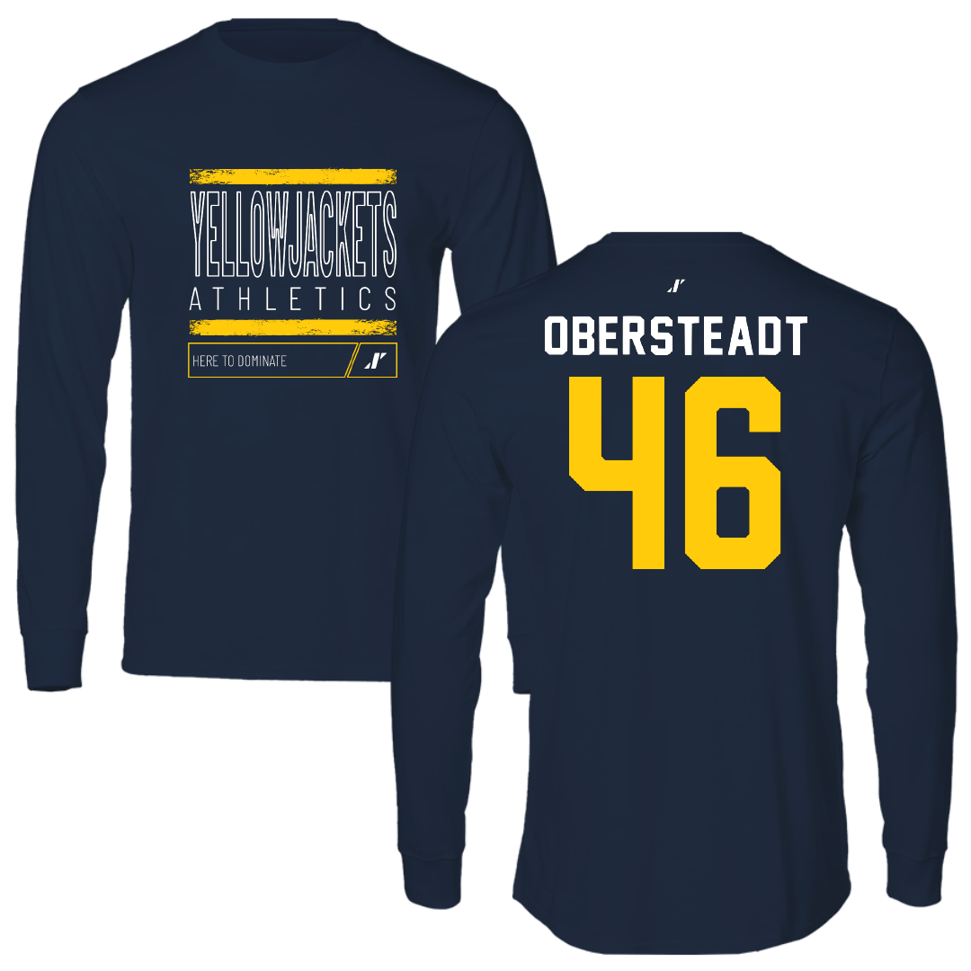 Graceland University Baseball Navy Dominate Long Sleeve - #46 Josh Obersteadt