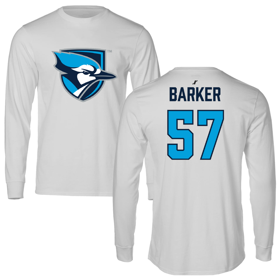Elmhurst University Football Light Gray Performance Long Sleeve - #57 Kevin Barker
