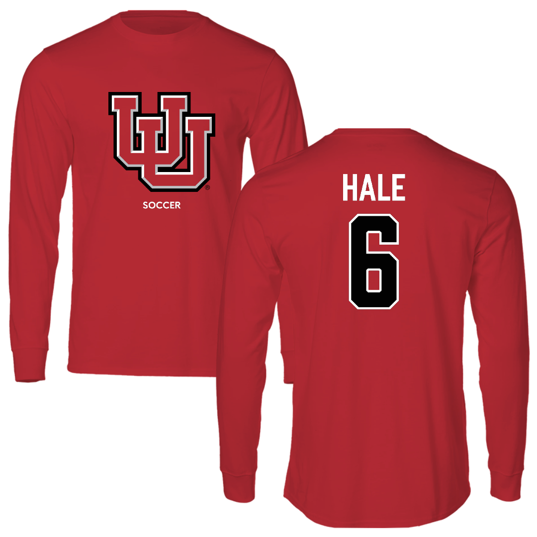University of Utah Soccer (W) Red Block Long Sleeve - #6 Brooke Hale