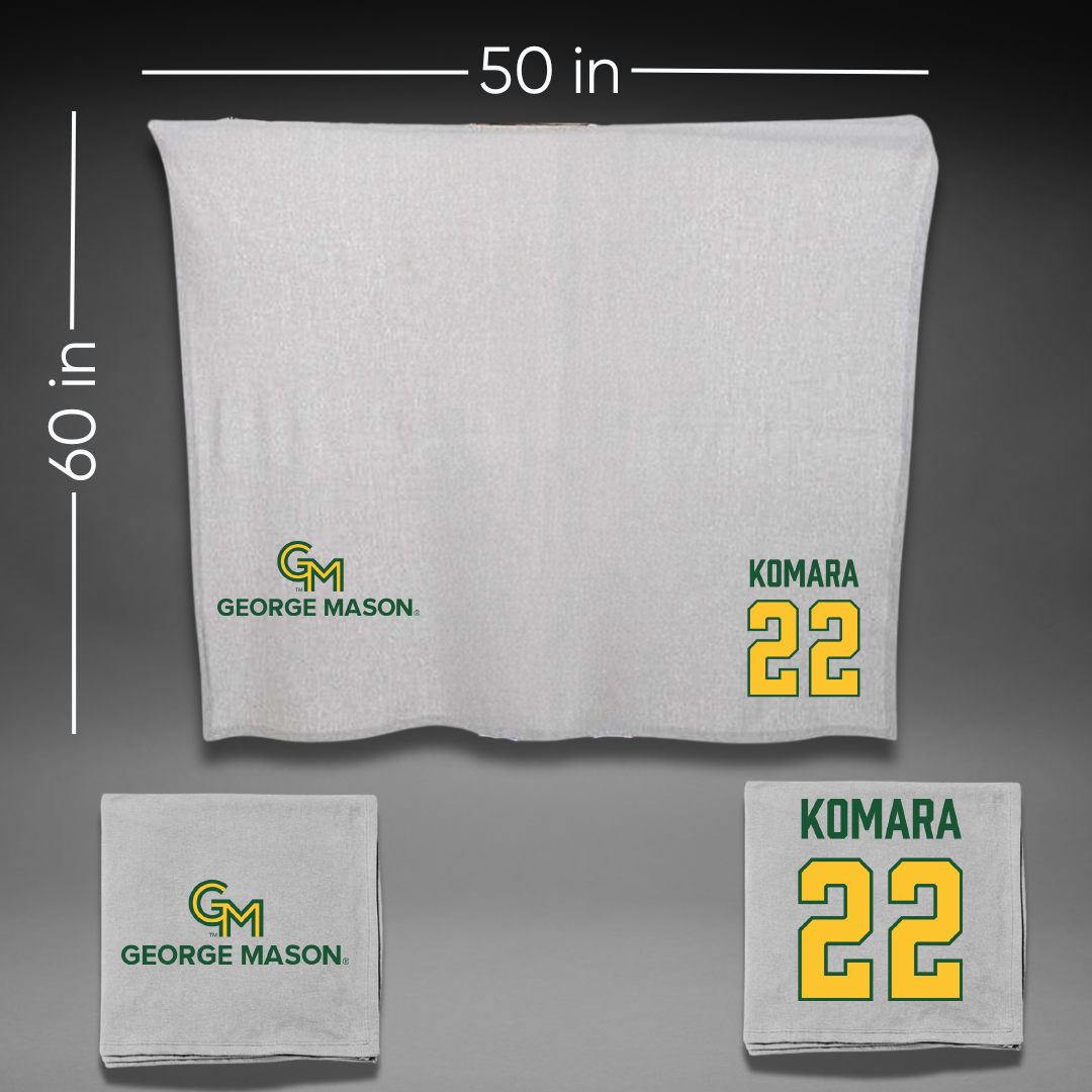 George Mason University Basketball Gray Blanket - #22 Hawa Komara