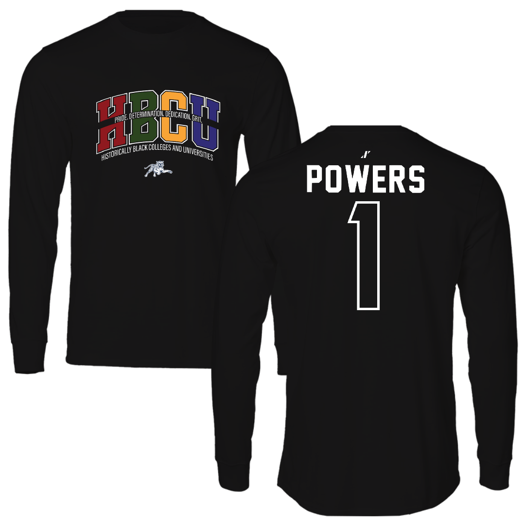 Jackson State University Football Black HBCU Long Sleeve - #1 Rico Powers