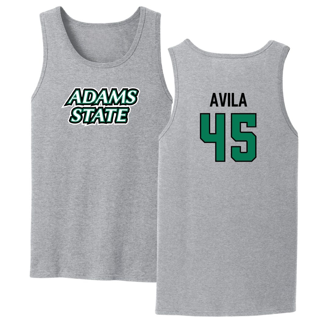 Adams State University Soccer Sport Gray Tank Top - #45 Caleb Avila