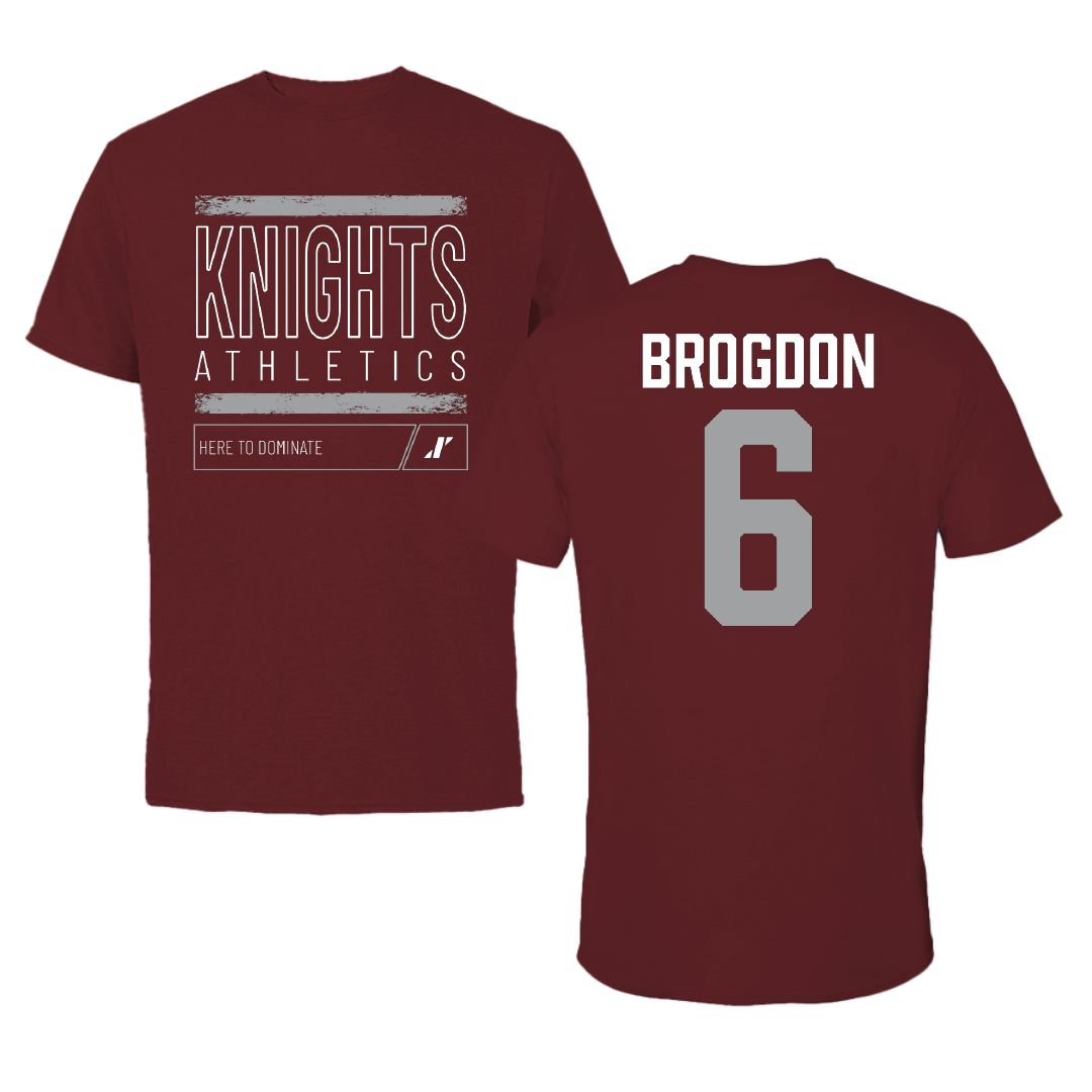 Southern Virginia University Baseball Maroon Dominate Tee - #6 Camden Brogdon