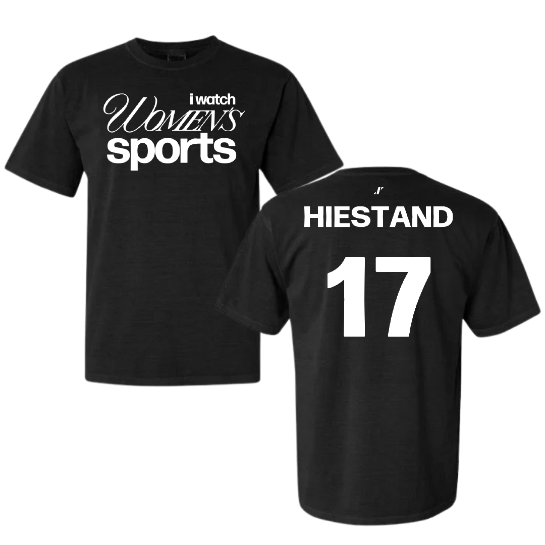 University of Illinois Soccer Black WHM Comfort Colors Tee - #17 Sarah Hiestand