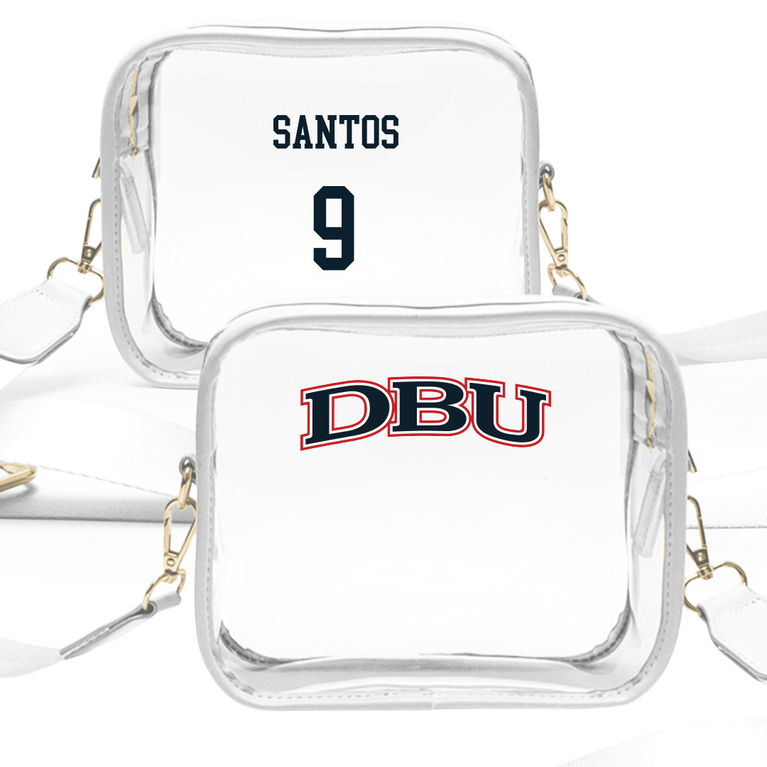 Dallas Baptist University Soccer (W) White Clear Stadium Bag - #9 Abigail Santos