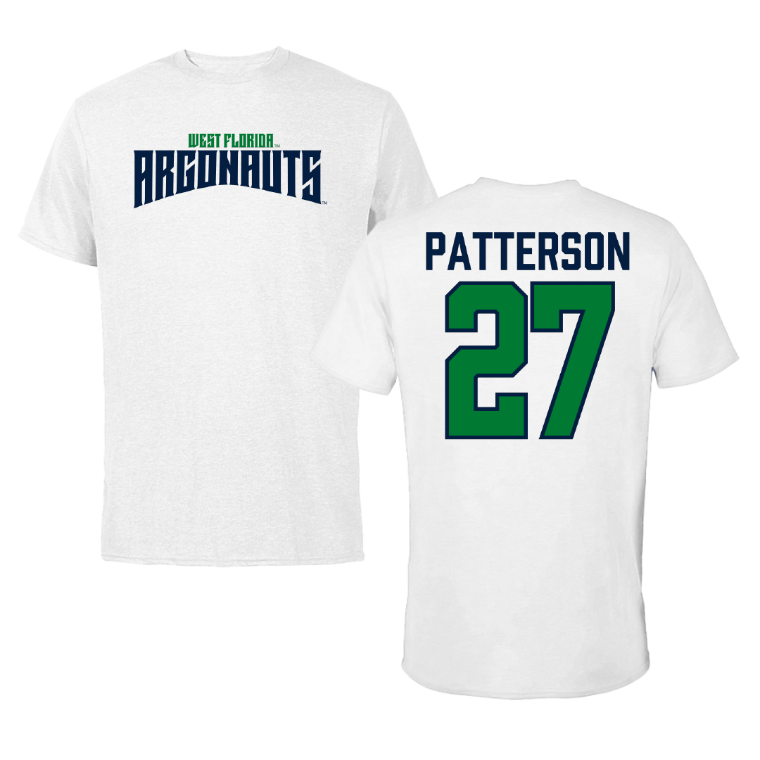 University of West Florida Football White Classic Performance Tee - #27 Tyler Patterson