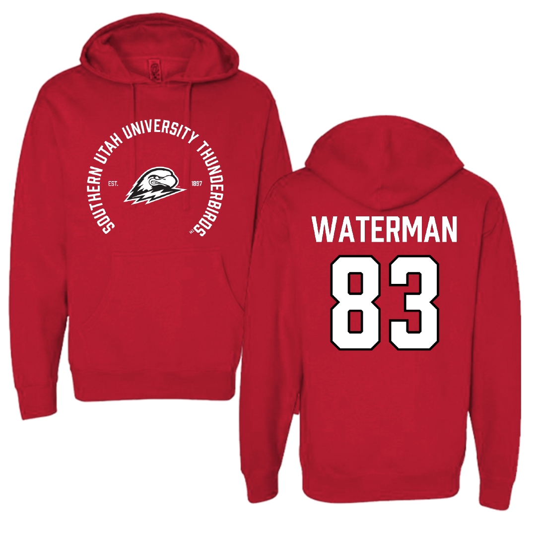 Southern Utah University Football Red General Hoodie - #83 Bryson Waterman