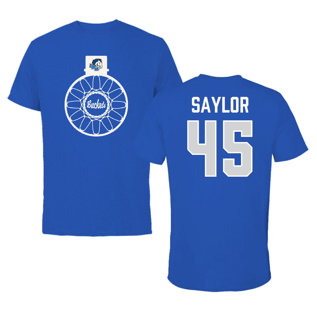 Huntsville Basketball (M) Blue Buckets Tee - #45 Daniel Saylor