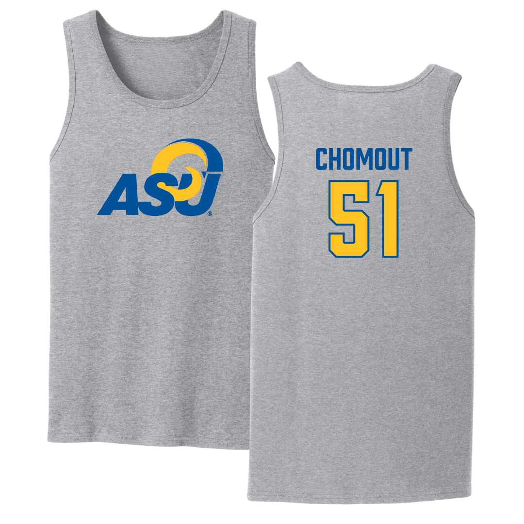 Angelo State University Football Sport Gray Tank Top - #51 Kaleb Chomout