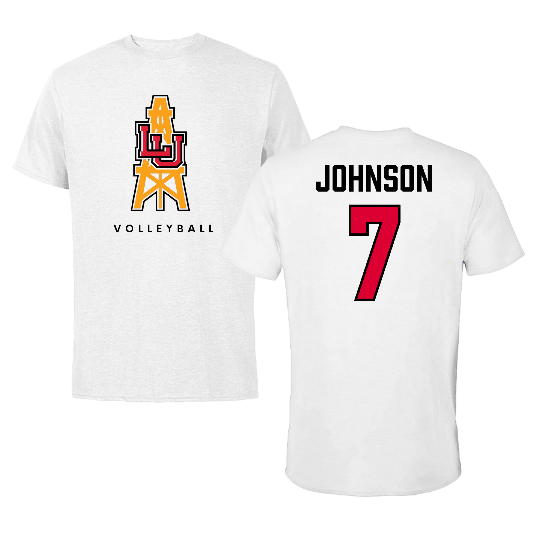 Lamar University Volleyball (W) White Tee - #7 Riley Johnson