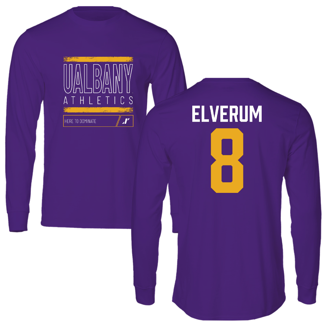 University at Albany Soccer Purple Dominate Performance Long Sleeve - #8 Selma Elverum