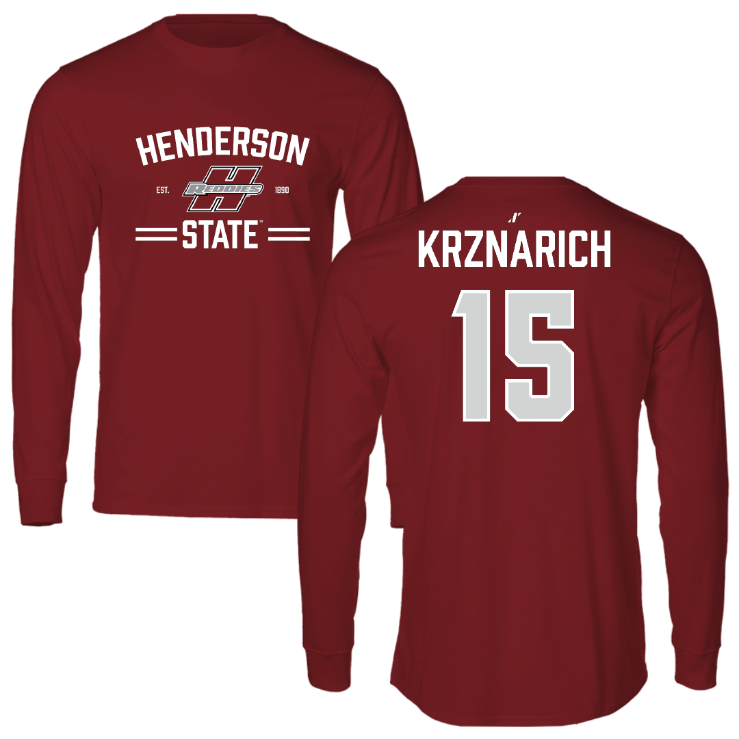 Henderson State University Baseball Cardinal General Long Sleeve - #15 Mason Krznarich