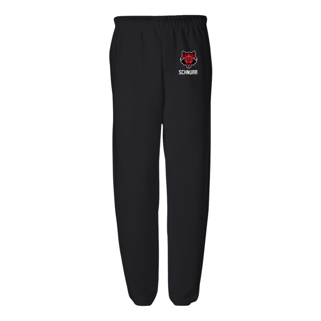 Arkansas State University Bowling (W) Black Sweatpants - #4 Jessica Schnurr