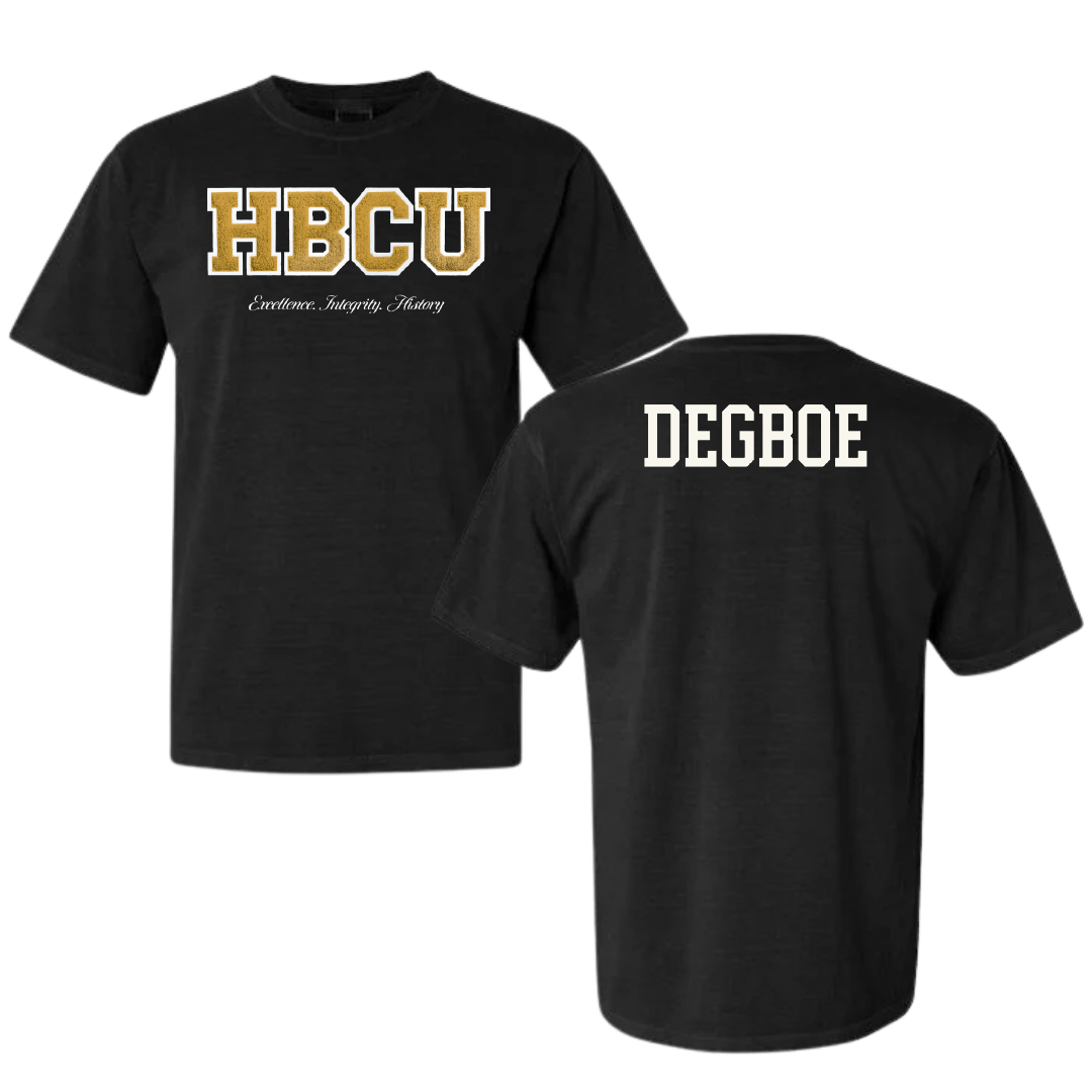 Alabama State University TF and XC Black HBCU Varsity Comfort Colors Tee - Angelique Degboe