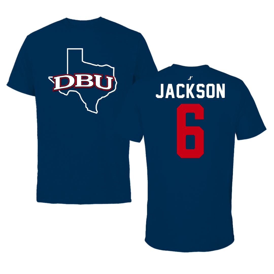 Dallas Baptist University Volleyball Navy State Tee - #6 Rylee Jackson