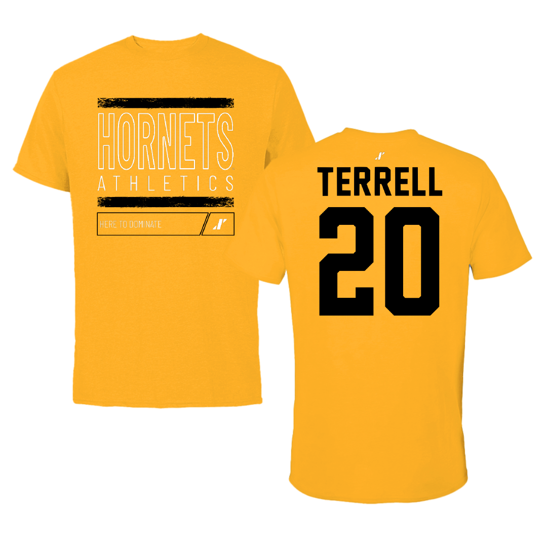 Alabama State University Softball Gold Dominate Tee - #20 Jaibriel Terrell