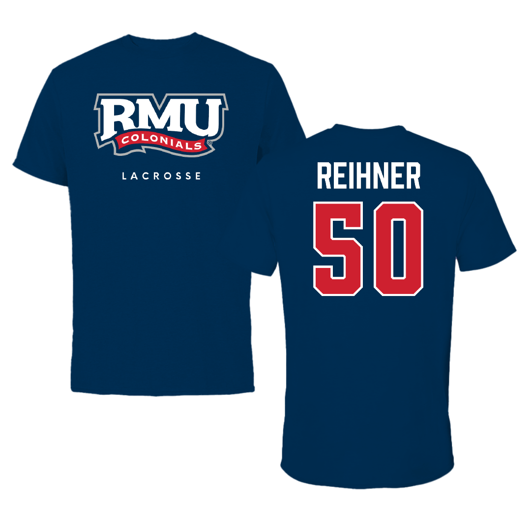 Robert Morris University Lacrosse Navy Tee - #50 Kyle Reihner