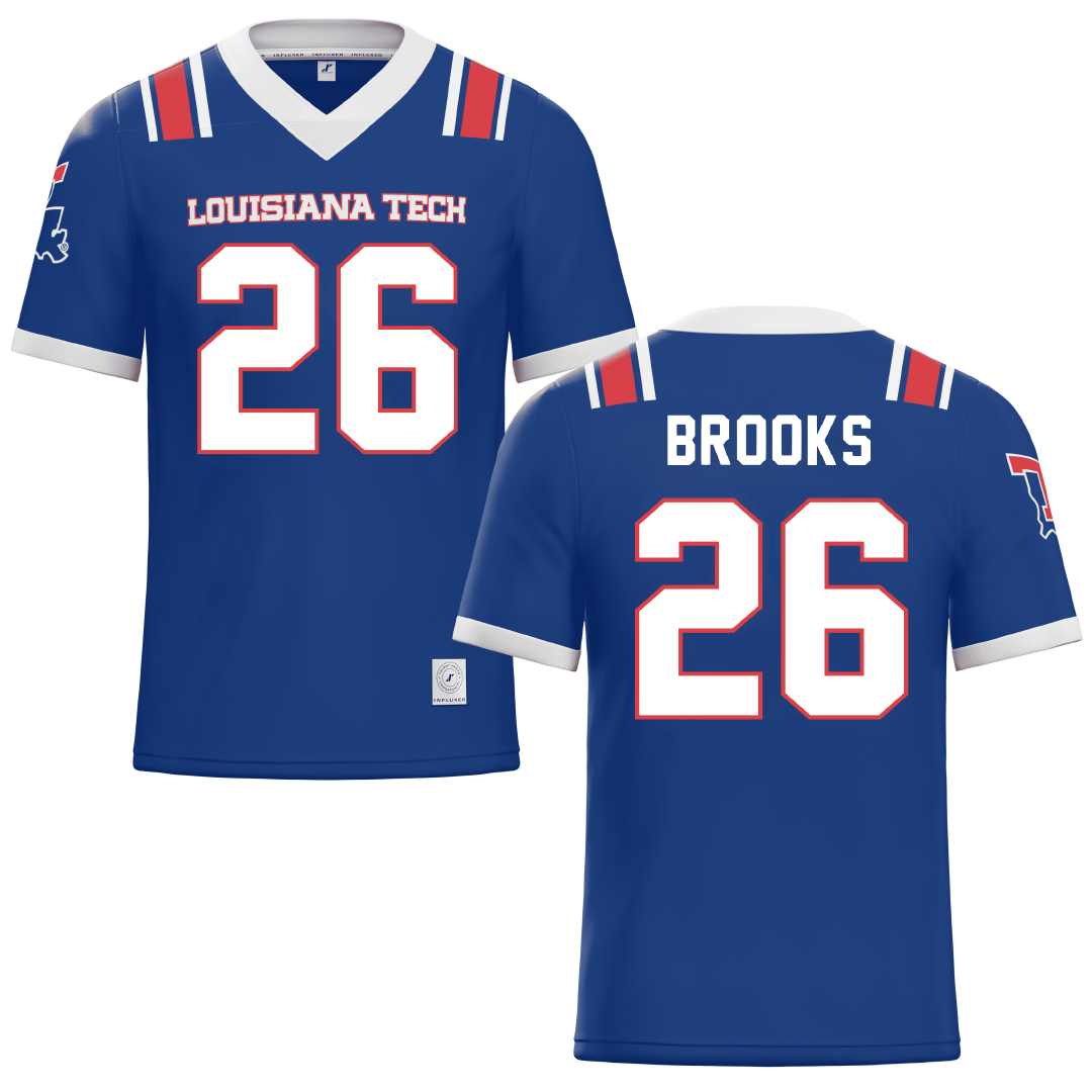 Louisiana Tech University Blue Football Jersey - #26 Dylone Brooks
