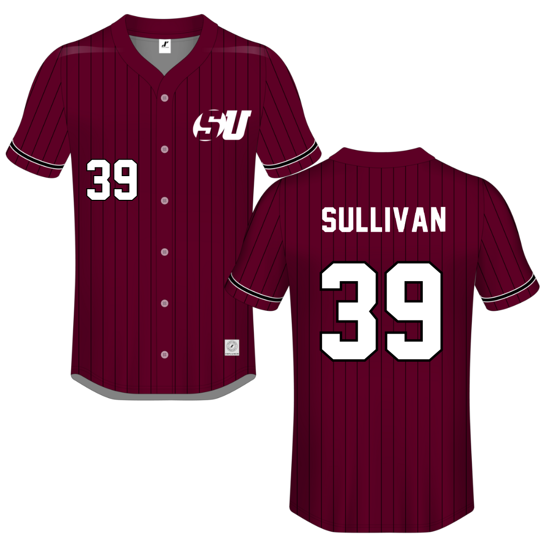 Schreiner University Maroon Button-Down Jersey - #39 Ethan Sullivan