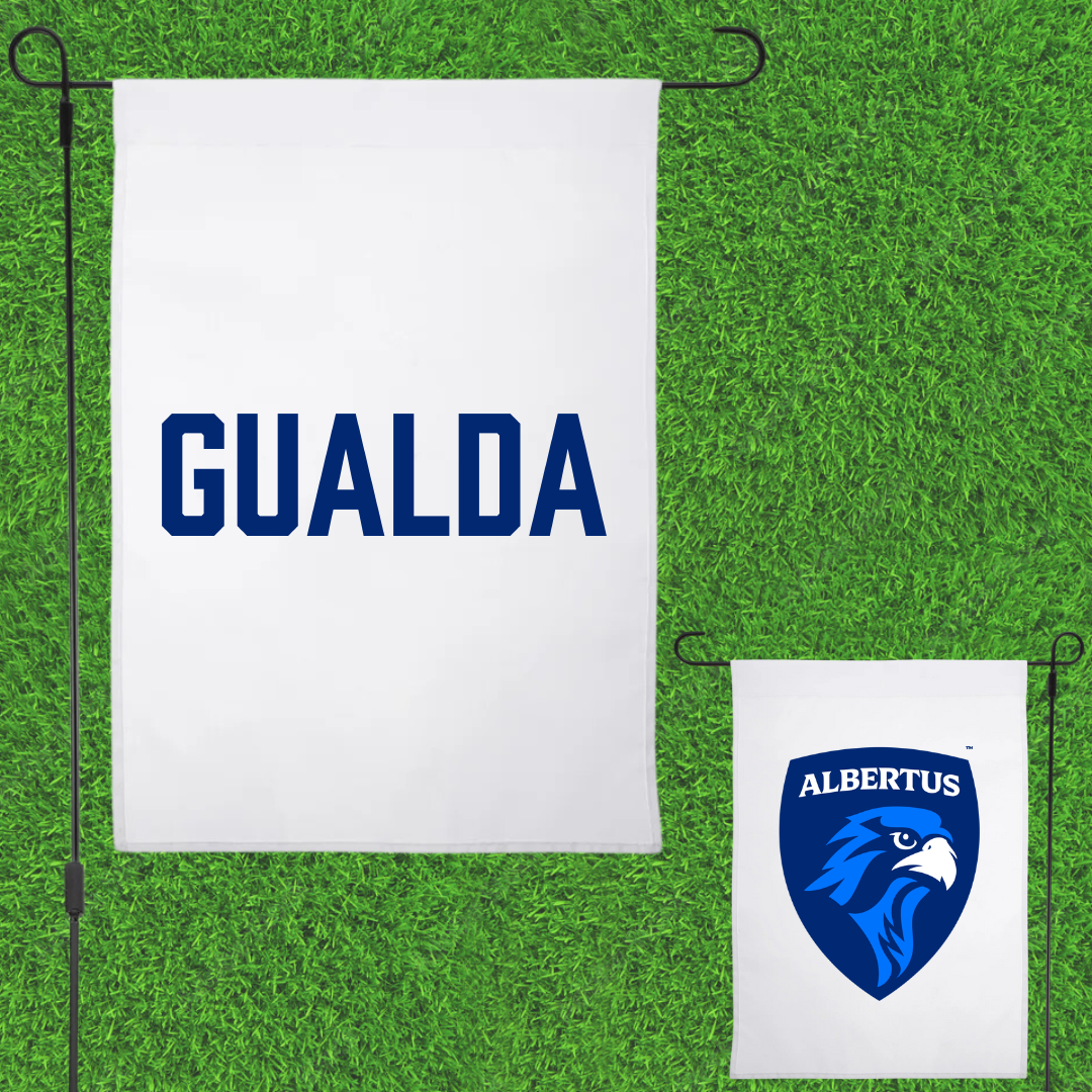 Albertus Magnus College Baseball White Garden Flag - Marco Gualda
