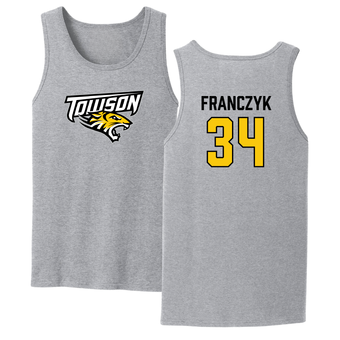 Towson University Softball Sport Gray Tank Top - #34 Grace Franczyk