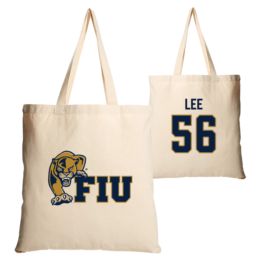 Florida International University Football Tan Canvas Tote Bag - #56 JaDarious Lee
