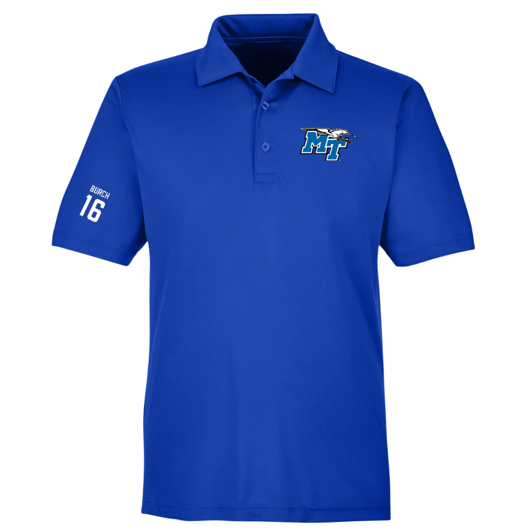 Middle Tennessee State University Baseball Blue Polo - #16 Landen Burch