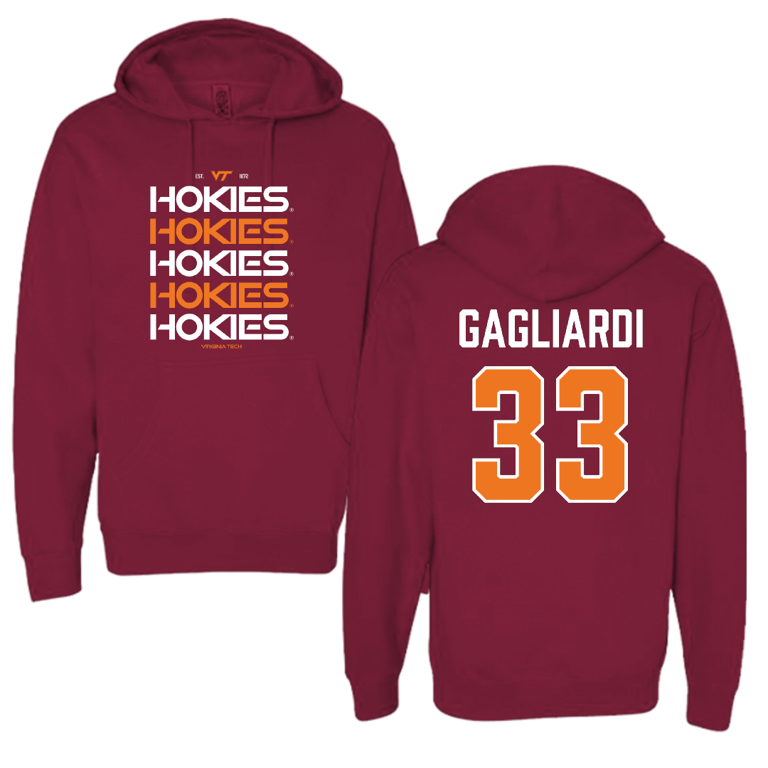 Virginia Tech Softball Maroon General Hoodie - #33 Mia Gagliardi
