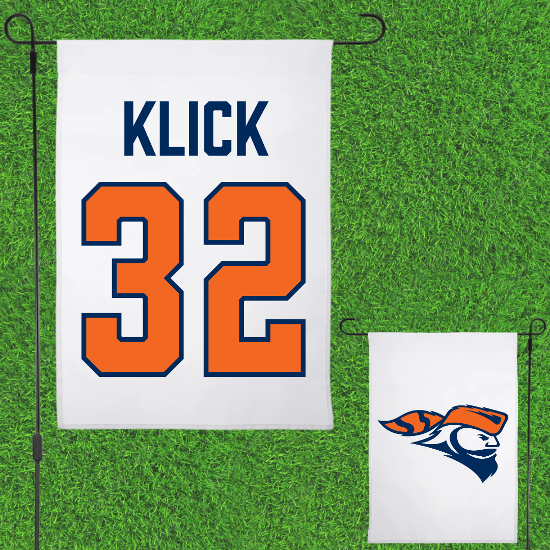 Carroll University Lacrosse (M) White Garden Flag - #32 Aiden Klick