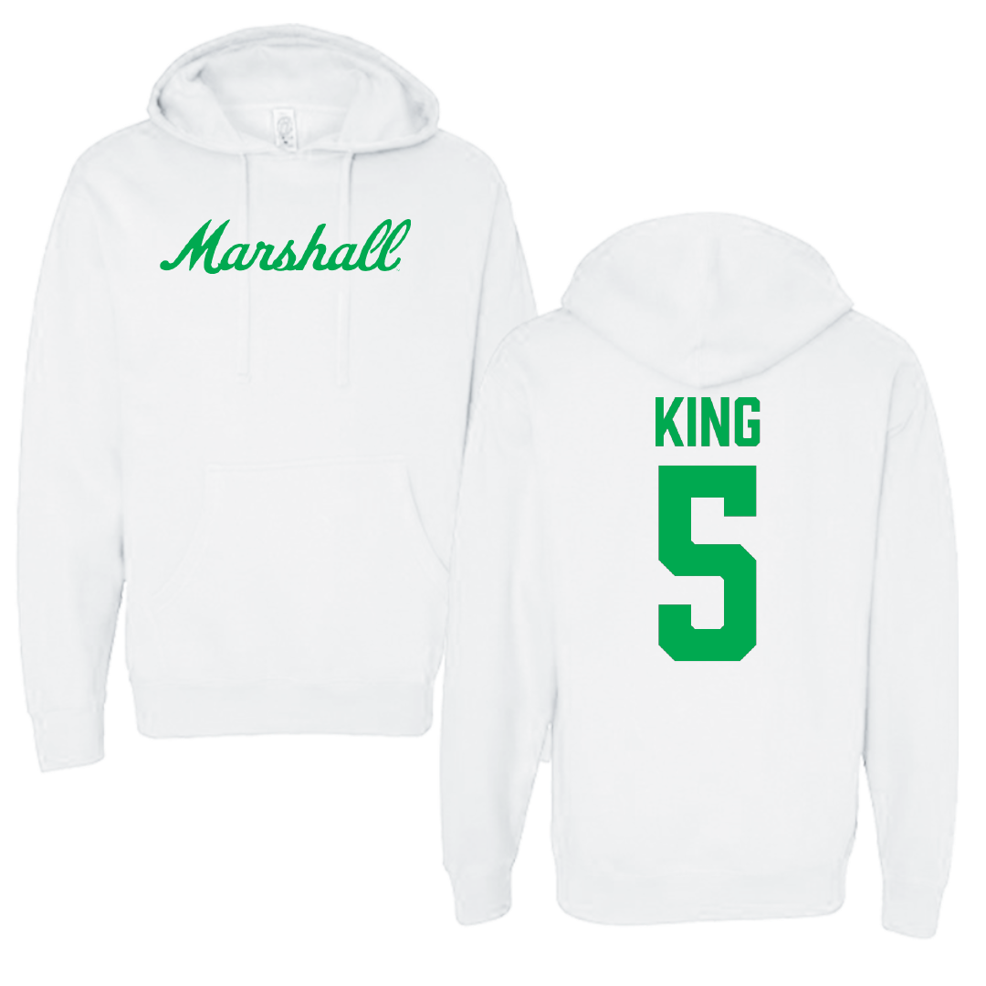 Marshall University Softball White Hoodie - #5 Jules King