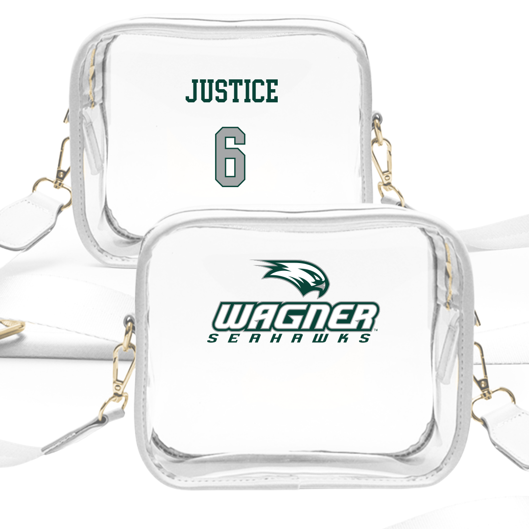 Wagner College Football White Clear Stadium Bag - #6 Jalin Justice