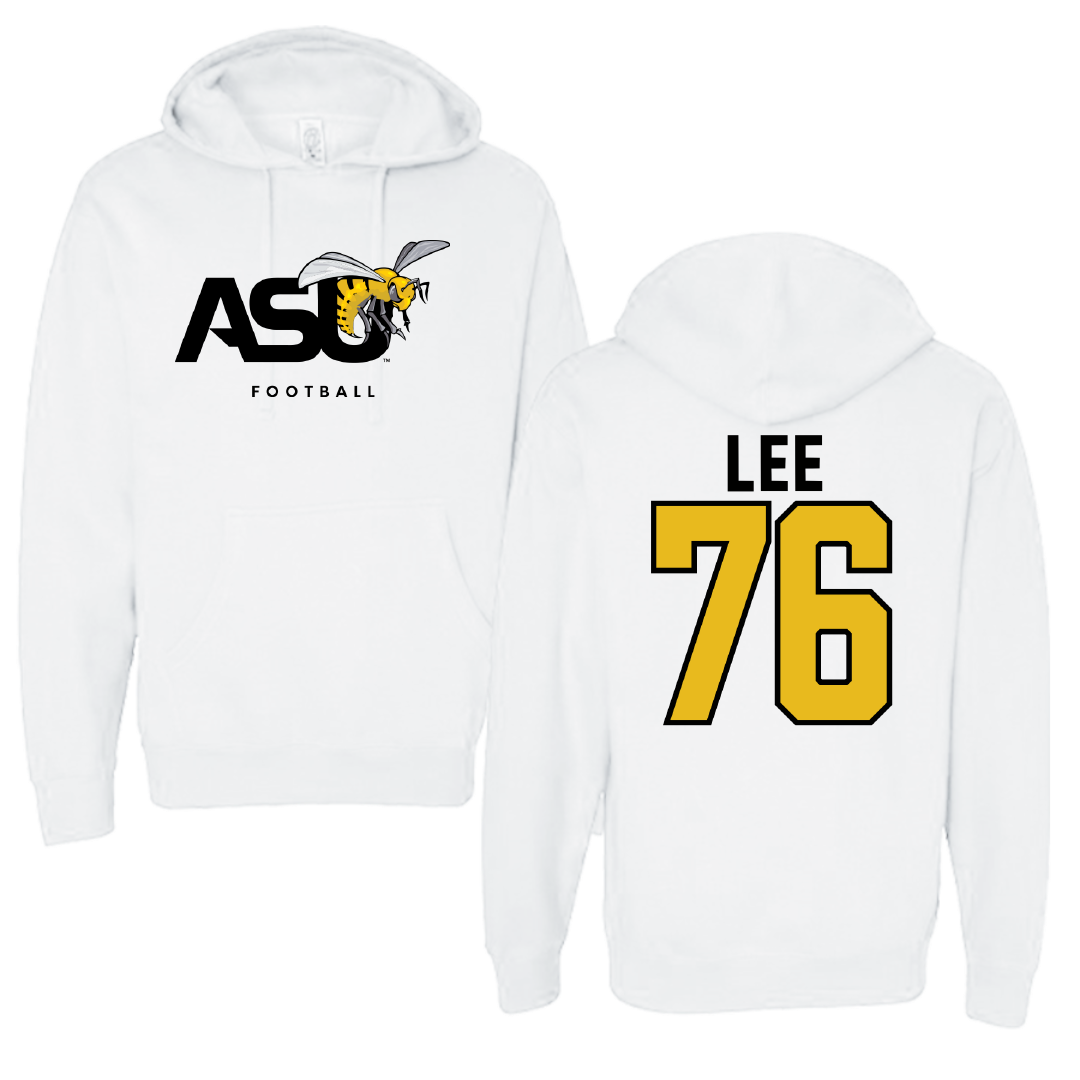 Alabama State University Football White ASU Hoodie - #76 Marvin Lee