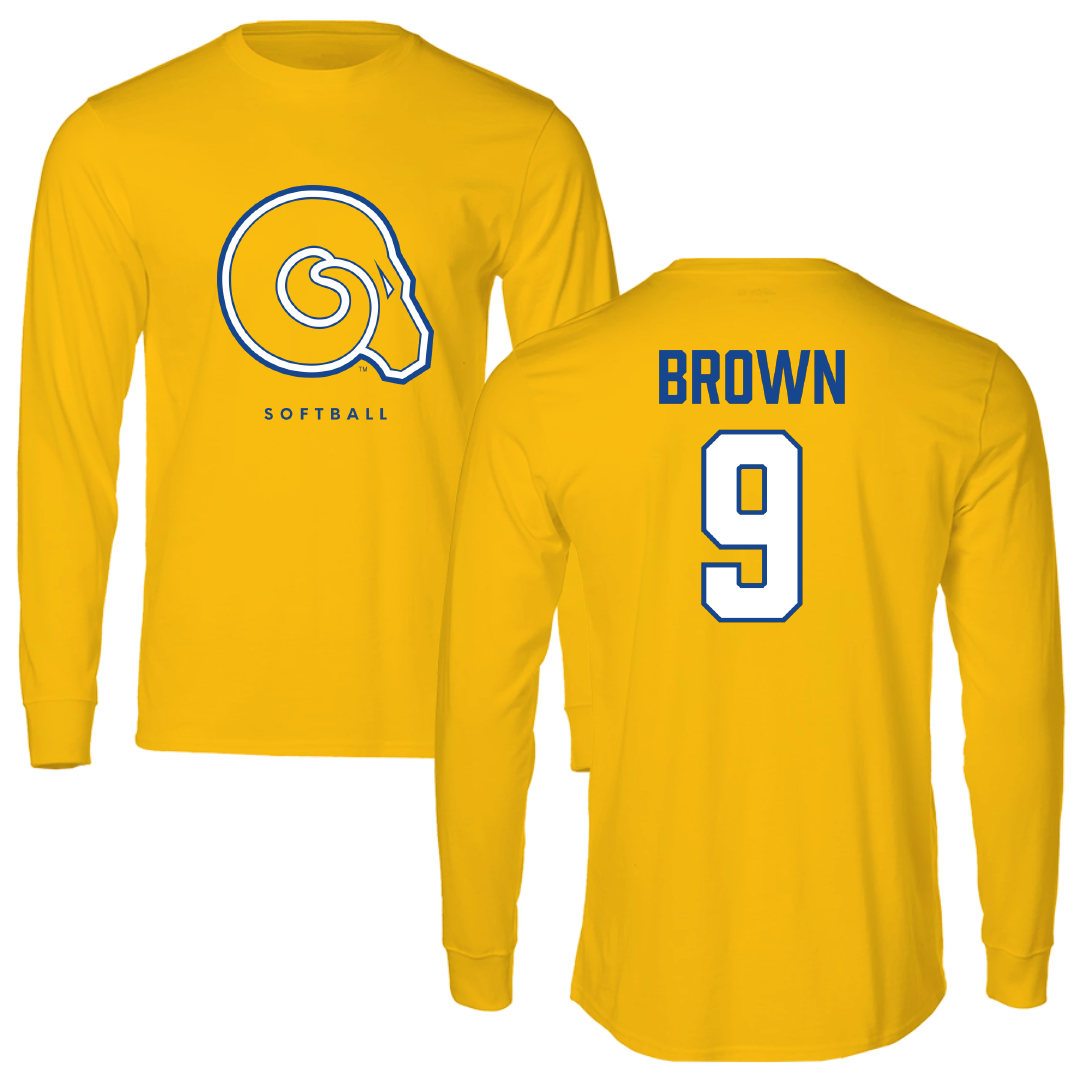 Albany State University Softball Gold Performance Long Sleeve - #9 TyJanae Brown